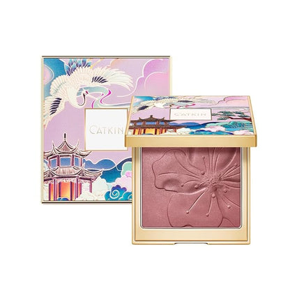CATKIN Cheek Powder Blush Baked Pink Makeup Blusher Creamy Light Weight Long Lasting Natural flush Finish10g (C09 Midnight)