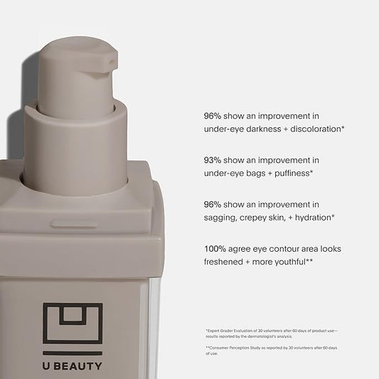 U Beauty The RETURN Eye Concentrate - Anti-Aging Eye Cream with Peptides and Antioxidants for Brighter and Tighter Under Eyes, Reduce Fine Lines, Puffiness & Dark Circles - 0.5 fl oz