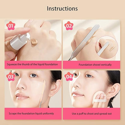 6 Pack Stainless Steel Makeup Spatula Foundation Liquid