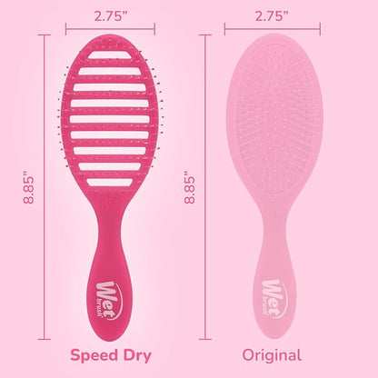Wet Brush Speed Dry Hair Brush, Pink Frost - Vented Design & Soft HeatFlex Bristles Are Blow Dry Safe - Ergonomic Handle Manages Tangles - Pain-Free Hair Accessories