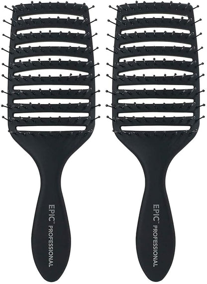 Epic Professional Quick Dry Hair Brush (Black)…2 Pack