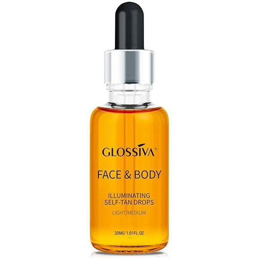 Self Tanning Drops - Sunless Tan for a Sun-Kissed Bronze - Beauty Skin Self Tanner - Gradual Glow for Face and Body - Long-Lasting for a Week, 1.01 Fl Oz