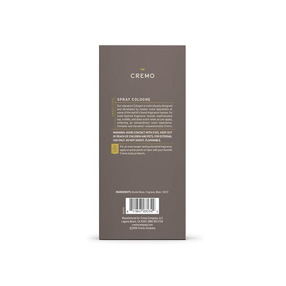 Cremo Cologne for Men - Vintage Suede Mens Cologne Spray- A Combination of White Moss, Rich Amber, and Smooth Suede, Fragrances For Men, 3.4 Fl Oz