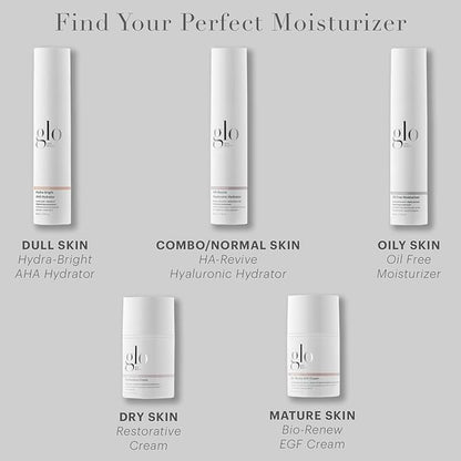 Glo Skin Beauty Oil Free Moisturizer - Lightweight Moisturizing Face Cream Powered by Hyaluronic Acid & Algae Extract for a Balanced, Conditioned & Clear Complexion