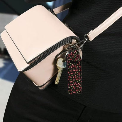 Horeset Cherry Novelty Women Chapstick Holder Keychain Slim