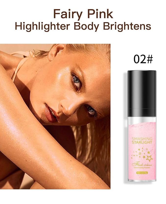 Fairy Highlight Puff Stick Highlight Patting Powder - (#02 Pink)