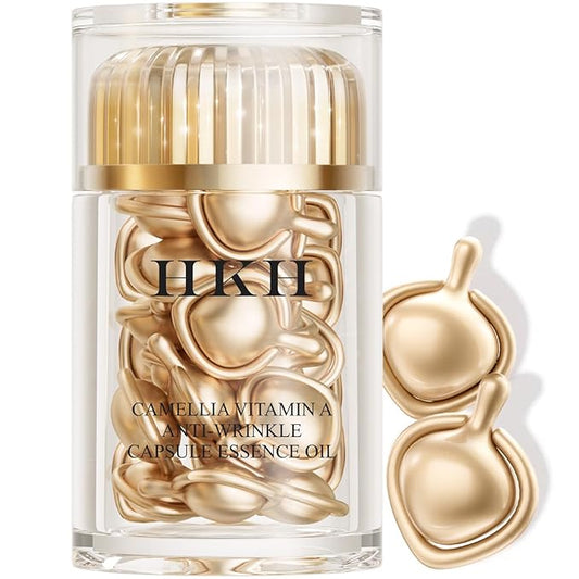 HKH Retinol + HPR Serum for Face - Anti-Aging Wrinkle Night Retinol Capsules, Peptide Serum for Women, Reduce Fine Lines, Tighten Sagging Skin, Fragrance-Free, Alcohol-Free & Non-Greas
