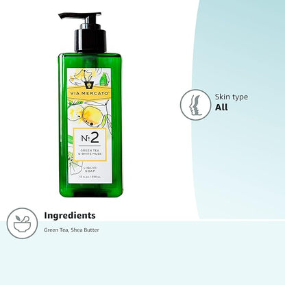 Liquid Soap, Shea Butter Enriched (12 oz), No. 2 - Green Tea & White Musk