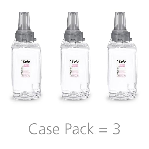 GOJO Clear & Mild Foam Handwash, Fragrance Free, EcoLogo Certified, 1250 mL Foam Soap Refill ADX-12 Push-Style Dispenser (Pack of 3) - 8811-03