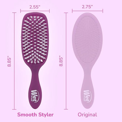 Wet Brush Smooth Styler Hair Brush, Purple Frost, Exclusive Ultra-soft IntelliFlex Bristles, Synthetic Boar Bristles, Shiny And Smooth, For All Hair Types, For Women, Men, Wet And Dry