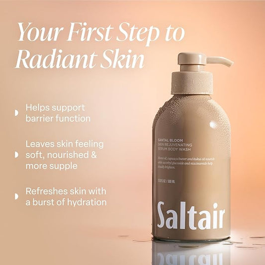 Saltair Body Wash, Signature Scents 2-Pack. Moisturizing Body Cleanser with Monoi Oil and Cupuacu Butter. Luxury Shower Gel for Women and Men. Vegan, Cruelty-Free, Paraben-Free. 2x 17oz Pump Bottles