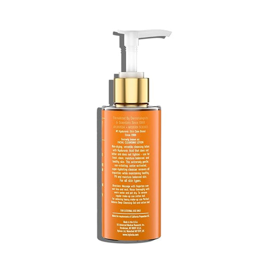 Hylunia Skincare Gentle Cleansing Lotion 5.1 oz with Hyaluronic Acid & Olive Oil Squalene – Hydrating, Non-Drying, pH Balanced Facial Cleanser for Sensitive & Mature Skin, Makeup Remover