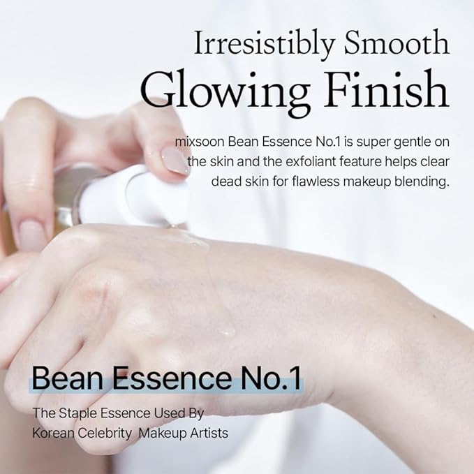 mixsoon Bean Essence Exfoliating Hydrating Korean Skin Care Glass skin Hyaluronic Acid Serum 1.61 Fl Oz (Pack of 1)
