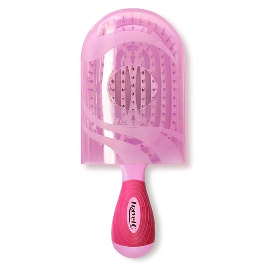 NuWay 4HAIR® U.S. Patented Detangler Hair Brush for Men & Women - Baby Pink | Hair Comb for Scalp Care - Fast Dry Venting Scheme - TravelC Detangling Brush for All Hair Type