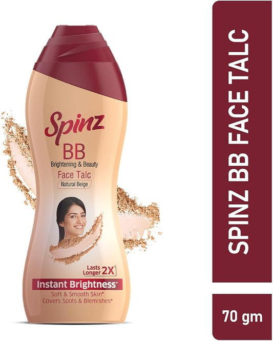 Spinz BB Talc, instant glow cover spots & 100g