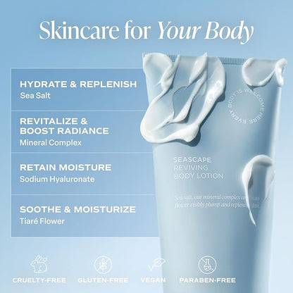 Saltair Body Lotion - 2 Pack Moisturizing Lotion For Dry Skin. Seascape Scented Hydrating Body Cream with Nourishing Moisturizer Formula. Skin Care for Women and Men. 2x 10oz Tubes