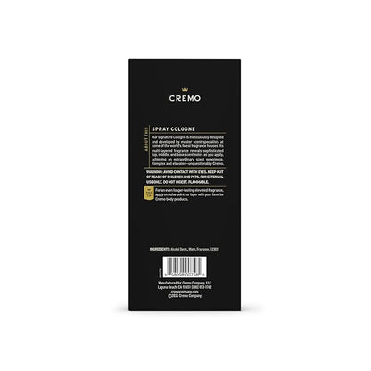 Cremo Cologne for Men - Distillers Blend Mens Cologne Spray - A Combination of Kentucky Bourbon, Smoked Vetiver and American Oak, Fragrances For Men, 3.4 Fl Oz