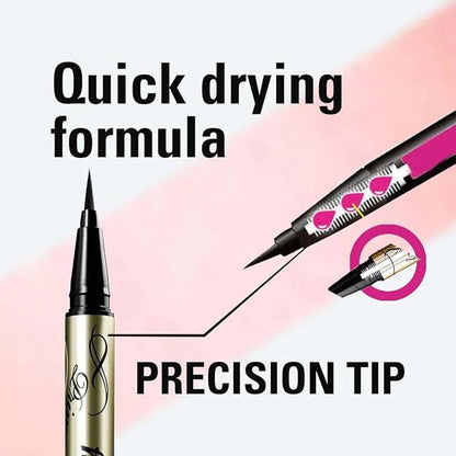 Heroine Make by KissMe Prime Liquid Waterproof Eyeliner for Woman and Sensitive Eyes, Long-lasting & Ultra Thin Tip for Precise Japanese Eye Makeup 01 Jet Black 0.4mL/0.01 Fl Oz