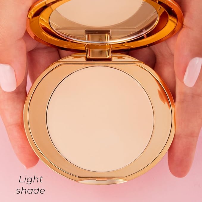MCoBeauty Miracle Flawless Pressed Powder, Fair Shade, Oil-Control, Free Cosmetics