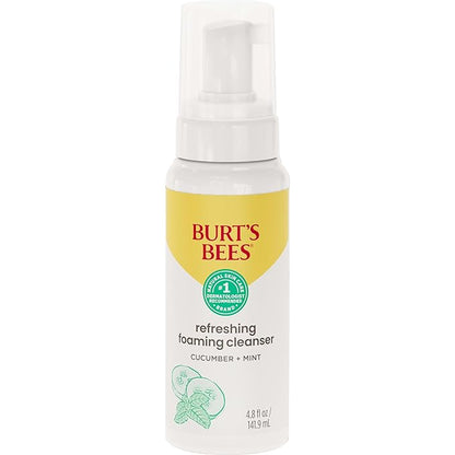 Burt's Bees Refreshing Foaming Face Cleanser and Natural Face Wash with Cucumber and Mint, 4.8 Fluid