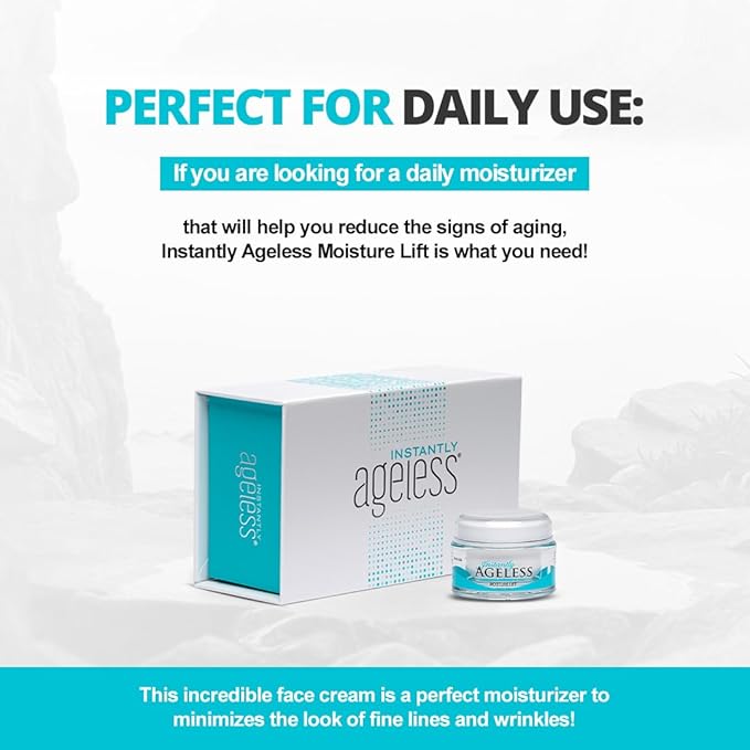 Instantly Ageless Skin Care Duo Lift Bundle – 25 Vials Instant Face Lift in a Box & Mega-Moisturizer with Collagen – Face Moisturizer for Women and Men – Beauty & Anti-Aging Skincare for Mature Skin