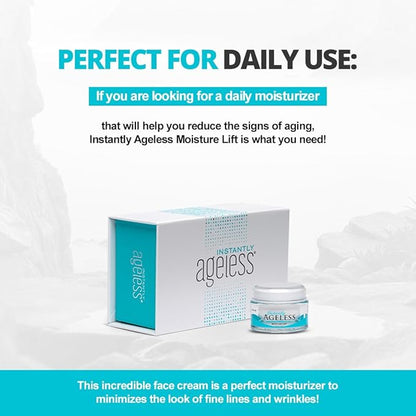 Instantly Ageless Skin Care Duo Lift Bundle – 25 Vials Instant Face Lift in a Box & Mega-Moisturizer with Collagen – Face Moisturizer for Women and Men – Beauty & Anti-Aging Skincare for Mature Skin