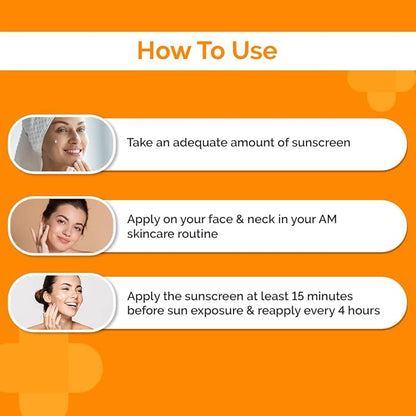 1% Hyaluronic Sunscreen SPF 50 Aqua Gel, PA++++, Lightweight, No white-cast for Broad Spectrum & Blue Light Protection for Oily, Dry, Acne-prone Skin - 80g