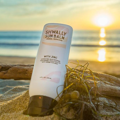 Zinc & Avocado Mineral SunBalm 30SPF, The Only Real Primal Sun Lotion, 100% Grass Fed Tallow, Avocado Oil and Non-Nano Zinc Oxide, Pregnancy and Nursing safe (4 Oz - Not Tinted)