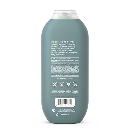 Method Men Body Wash, Sea + Surf, Paraben and Phthalate Free, 18 FL Oz (Pack of 6)
