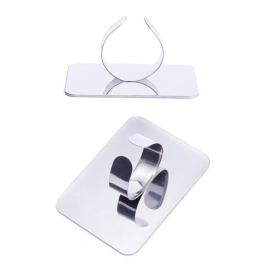 Frcolor 2PCS Nail Art Palette Stainless Steel Makeup