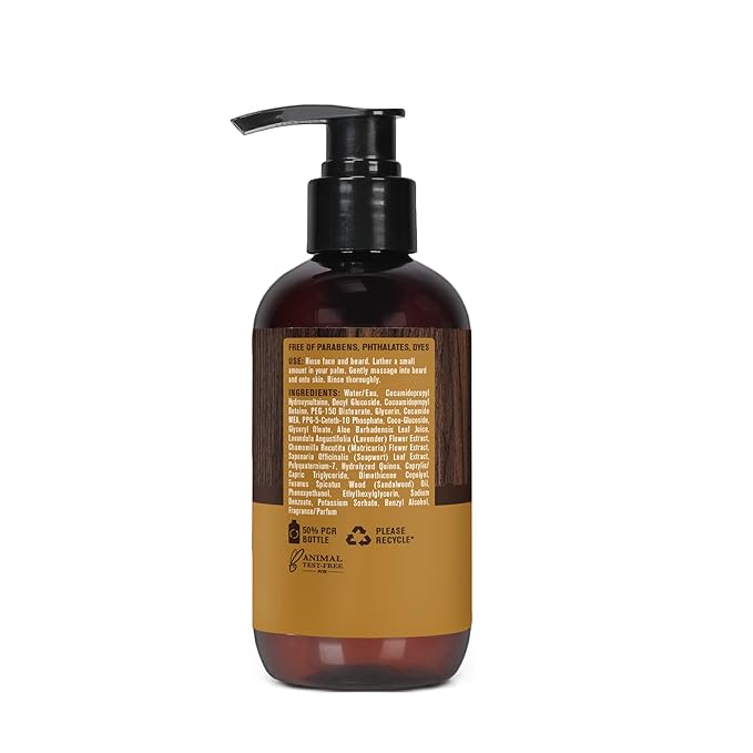 Every Man Jack Sandalwood Beard + Face Wash - Made w/Naturally Derived Ingredients like Aloe Vera & Coconut - 6.7oz (2 Pack)