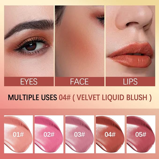Velvet Liquid Blush, Natural Matte Finish Looking, Dewy 0.25 oz