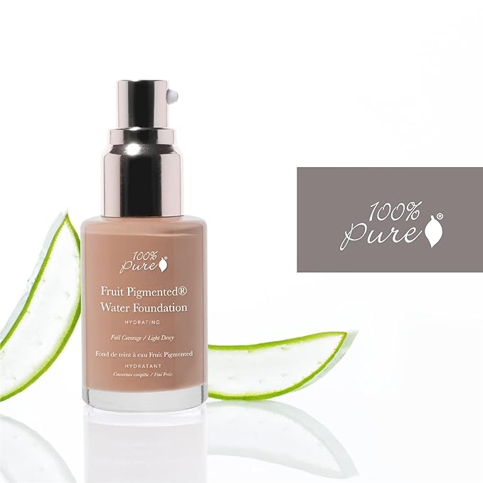 100% PURE Water Foundation Full Coverage Hydrating Makeup, Fl Oz
