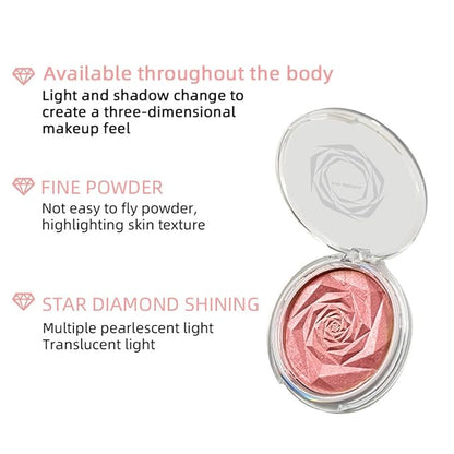 MAEPEOR Face Highlighter Palette 6 Colors Smooth Shimmer (Color 01)