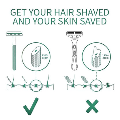 Bambaw Double Edge Close Comb Safety Razor with Stand, Shaving Razor for Men with 5 Safety Razor Blades, Reusable Eco Freindly DE Metal Razor – Sea Green