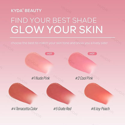 KYDA Liquid Blush, Matte Tinted for Cheeks, Lasting Dewy Finish, High Pigment Soft Creamy Blush, Blendable Lightweight Cover-Nude Pink