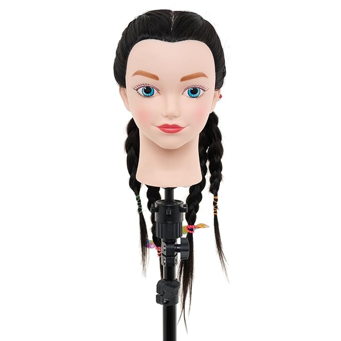 Neverland Beauty Mannequin Head with Hair, 20 Inch Cosmetology Manikin Practice Braiding Doll Head for Hair Styling, Training Head for Braiding Hairdressing for Kids #1B