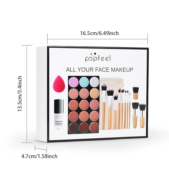 Pure Vie 15 Colors Cosmetics Cream Contour and Makeup Brushs