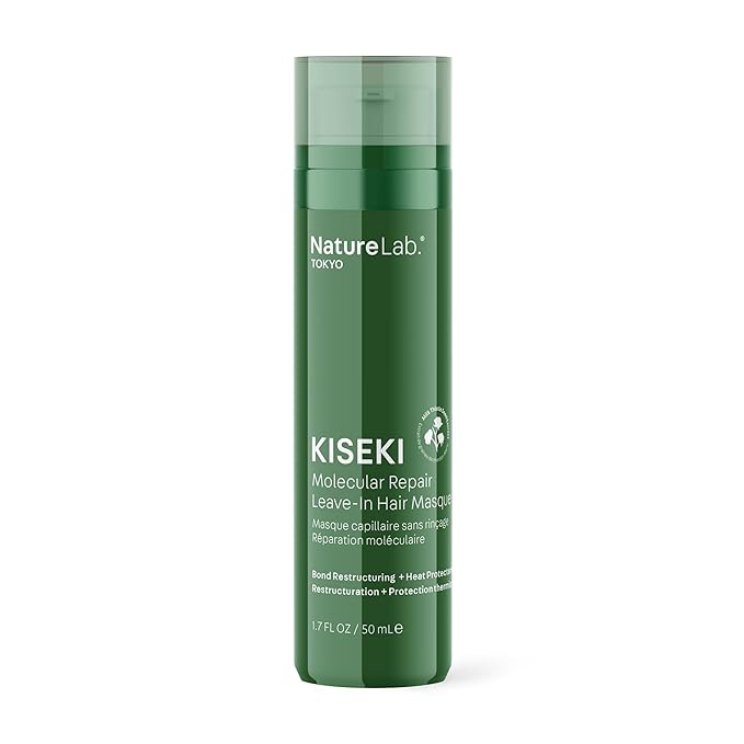 NATURELAB. TOKYO Kiseki Molecular Repair Leave-In Hair Masque – Deep Conditioning Treatment to Restore, Strengthen & Bond Damaged Hair – Repair Split Ends, Add Shine & Smoothness – 1.7 Fl Oz