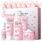 Sakura Skincare Kit for Teenage Girls Women, 5Pcs Skin Care Travel Present Set with Cleanser, Toner, Serum, Eye Cream, Face Cream