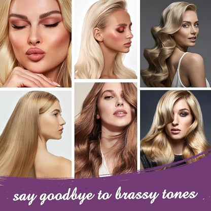 Karseell Purple Hair Mask Professional Neutralizes Brass & Yellow Tones For Blonde Silver Gray Highlighted Hair 16.90 oz 500ml