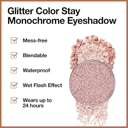 Monochrome Pressed Eyeshadow, Waterproof Neutral Powde Mini Shimmer Rose Gold Eyeshadow, sombras para ojos, Talc, Paraben & Cruelty Free (H03#Shimmer Rose Gold)