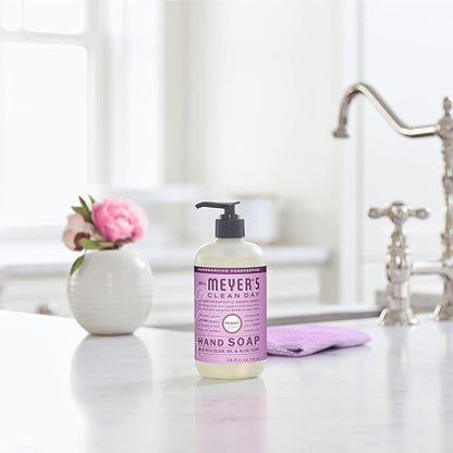 MRS. MEYER'S CLEAN DAY Hand Soap, Made with Essential Oils, Biodegradable Formula, Peony, 12.5 fl. oz (Pack of 6)