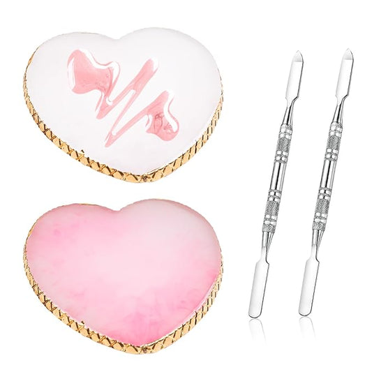 2 Pcs Resin Nail Art Palette and 2