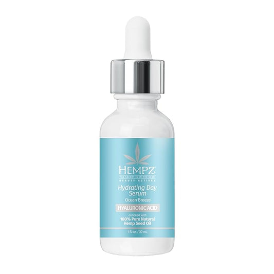 Hempz Ocean Breeze, Facial Serum, Beauty Actives face serum with Hylauronic Acid, for Men and Women with dry to normal skin 1oz