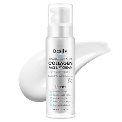 Skin Tighten And Lift Neck Cream: Face Lift Cream 6-in-1 Anti-Aging Moisturizer for Anti Wrinkle - Hydrating Neck Firming Cream with Retinol, Collagen, Peptide, Hyaluronic Acid for Neck & Décolleté