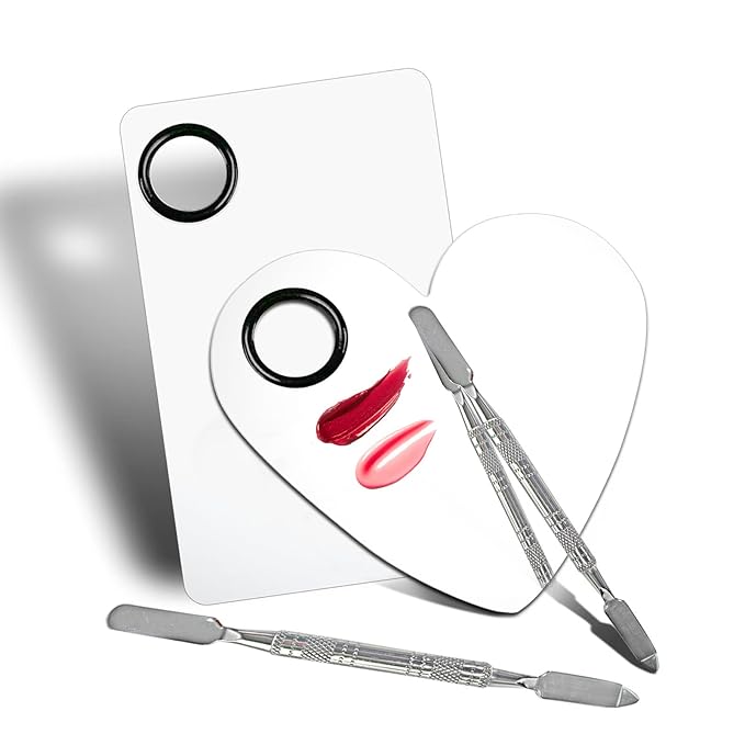 2Pcs Cosmetic Makeup Palette, Premium Stainless Steel Metal