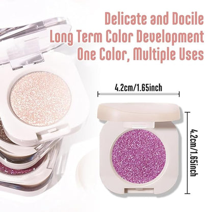 Pressed Single Glittler Eyeshadow Palette, Purple Glitter eyeshadow For Old Women, Pigmented Waterproof Sombras Para Ojos, Single Pressed Powder Vegan, Talc, Paraben & Cruelty Free(08)