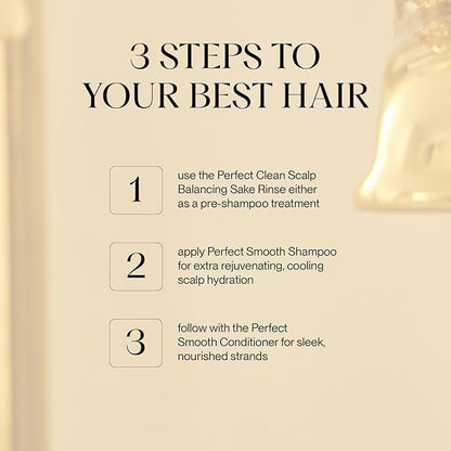 NATURELAB. TOKYO Frizz-Free Hydration Limited Edition Set: Includes Smooth Shampoo, Conditioner & Scalp Sake Rinse – Hydrates & Tames Frizz, Balances Scalp Microbiome, Includes Furoshiki Wrap