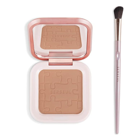 MEICOLY Contour Palette,Shimmer Highly Pigmented Face Powder,Silky Smooth Nude Brown